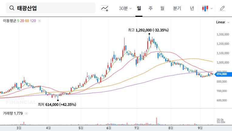 Taekwang Industrial (003240) Investment Analysis: Post-Injunction Dismissal Outlook 대표 차트 이미지